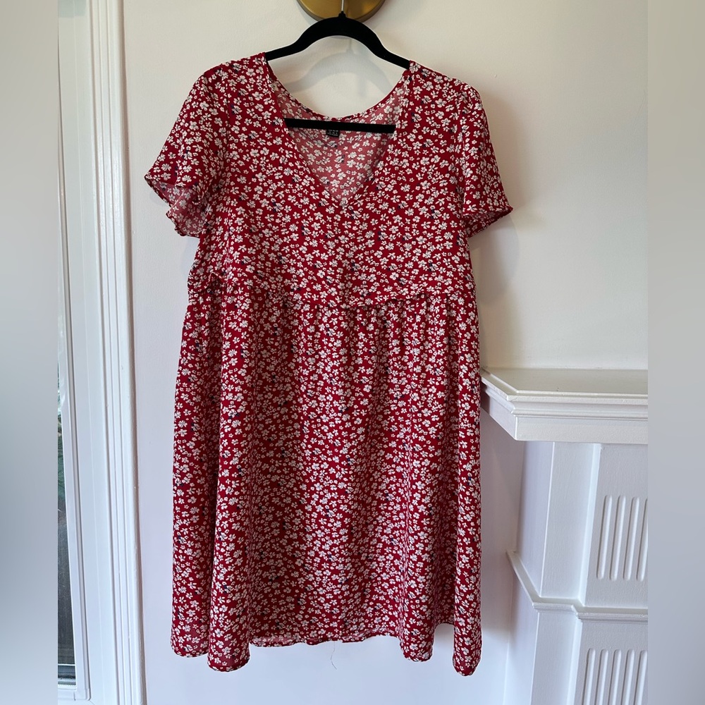 Red Floral Maternity/Nursing Dress size M